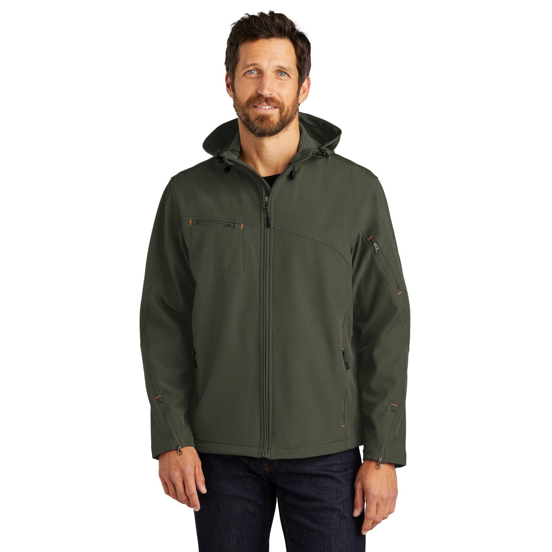 Port Authority-Port Authority® Textured Hooded Soft Shell Jacket. J706-MedTech-3